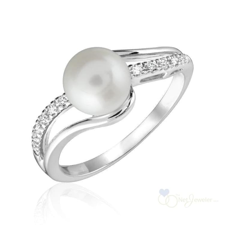 Cultured Pearl & Diamond Ring-RNB Jewellery