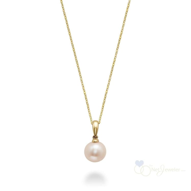 Cultured Pearl Pendant - Yellow Gold - Pendants