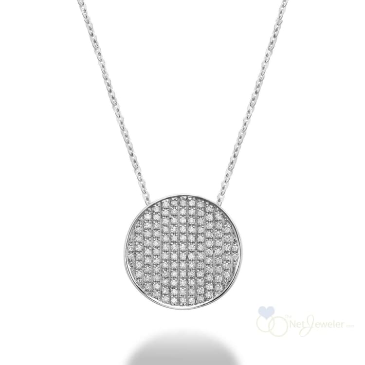 Curved Disc Pave Diamond Pendant-RNB Jewellery