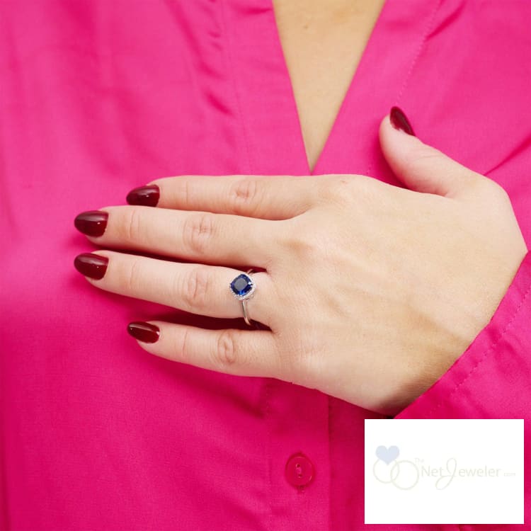 Cushion Color Stone Diamond Ring-RNB Jewellery