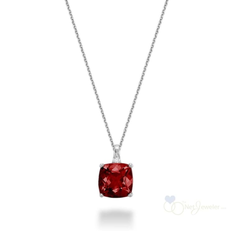 Cushion Cut Colored Stone and Diamond Pendant-RNB Jewellery