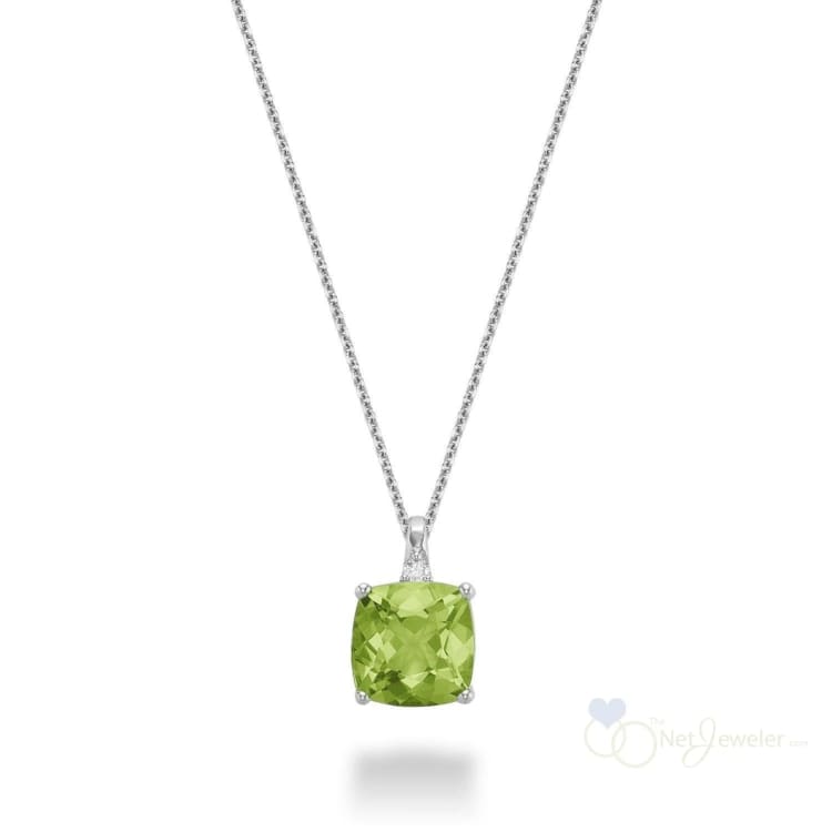 Cushion Cut Colored Stone and Diamond Pendant-RNB Jewellery