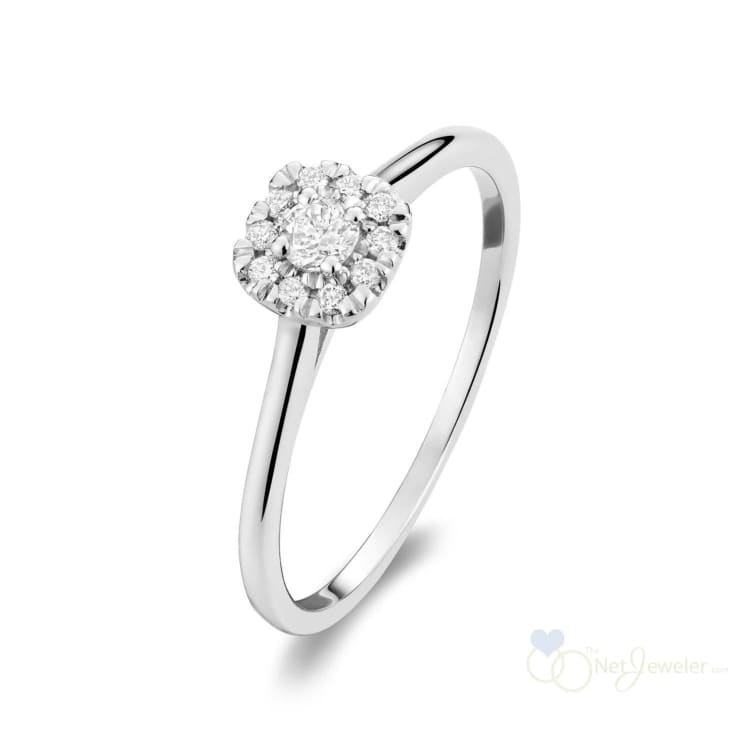 Cushion Diamond Halo Engagement Ring-RNB Jewellery