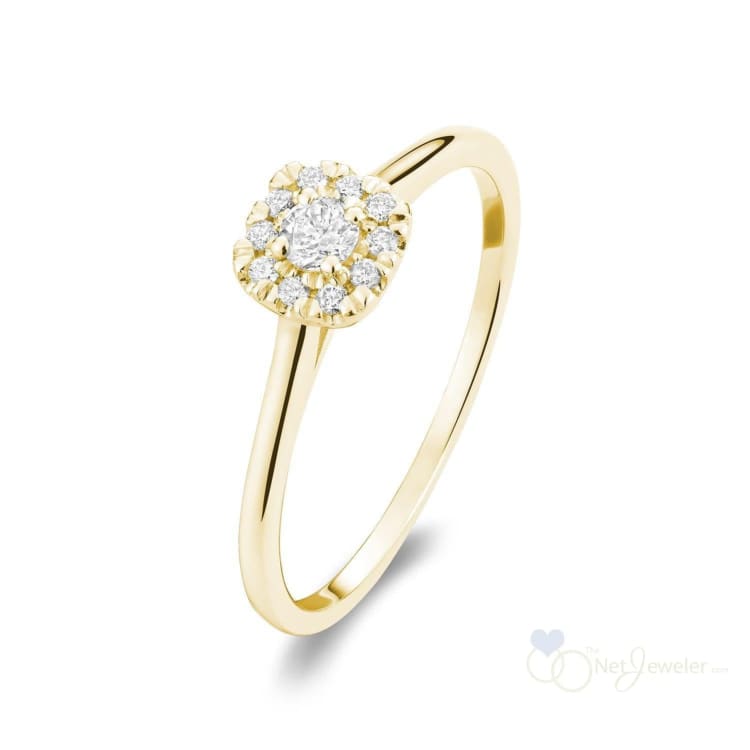 Cushion Diamond Halo Engagement Ring-RNB Jewellery