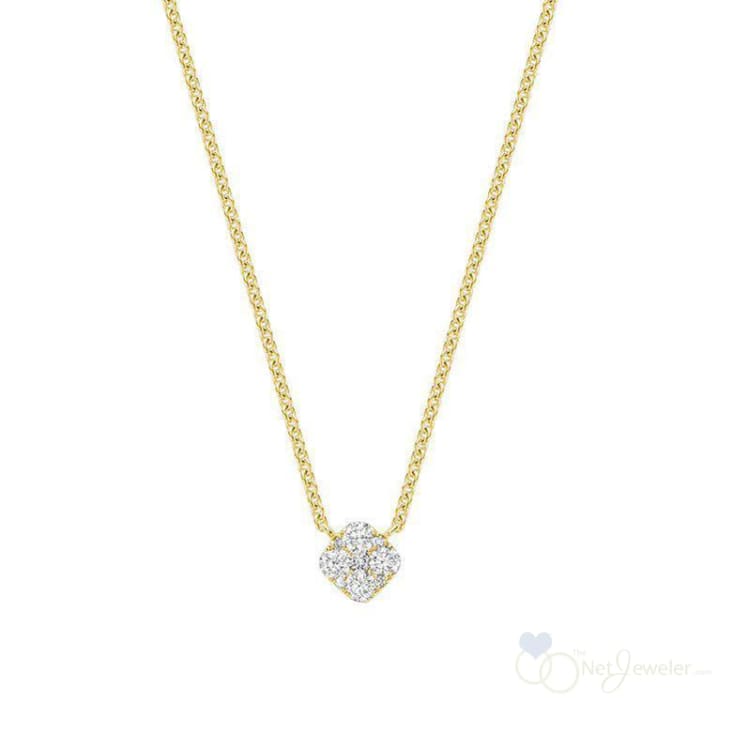 Cushion Diamond Pendant - Yellow Gold / 0.17 CT / Closeout - Necklaces