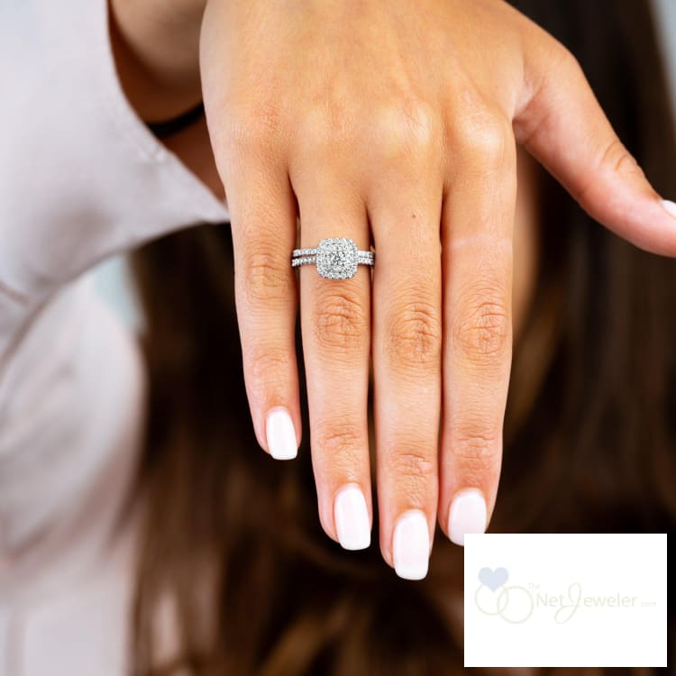 Cushion Double Halo Diamond Engagement Ring-RNB Jewellery
