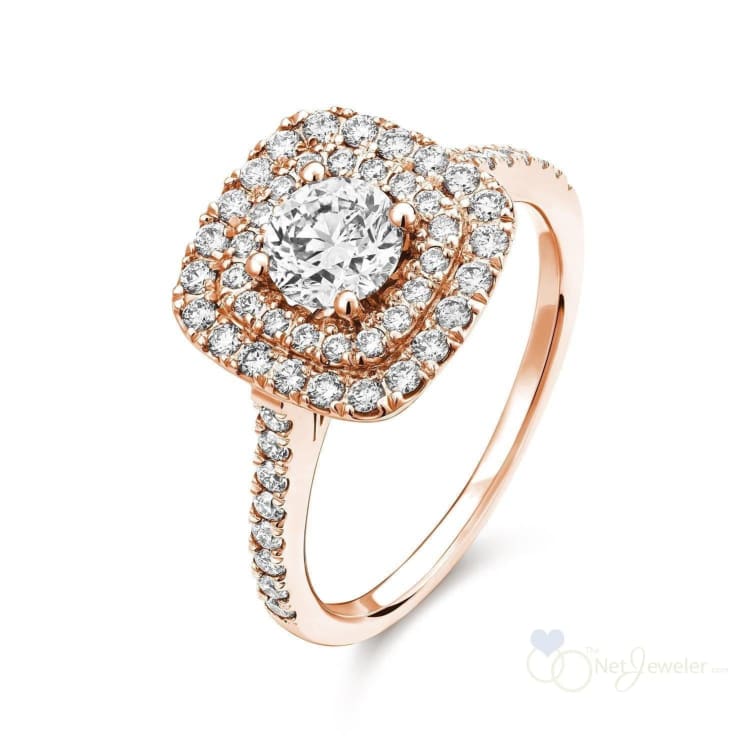 Cushion Double Halo Diamond Engagement Ring-RNB Jewellery