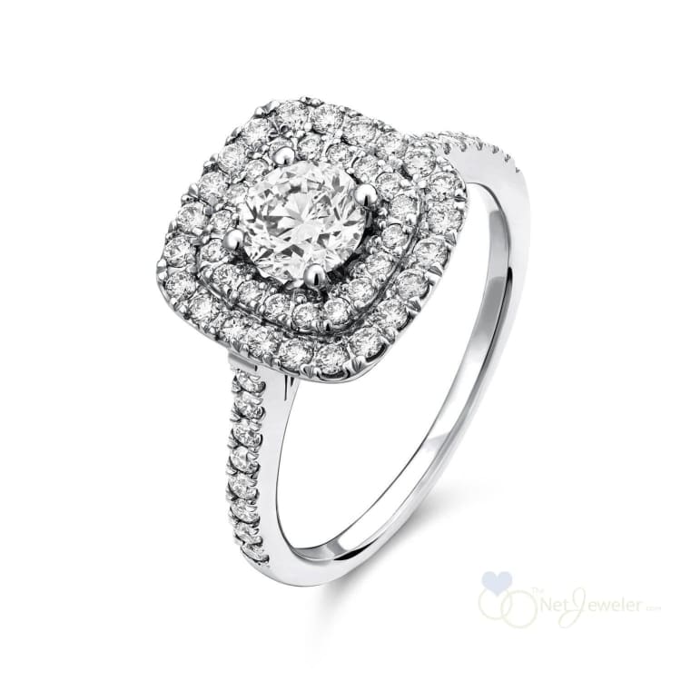 Cushion Double Halo Diamond Engagement Ring-RNB Jewellery