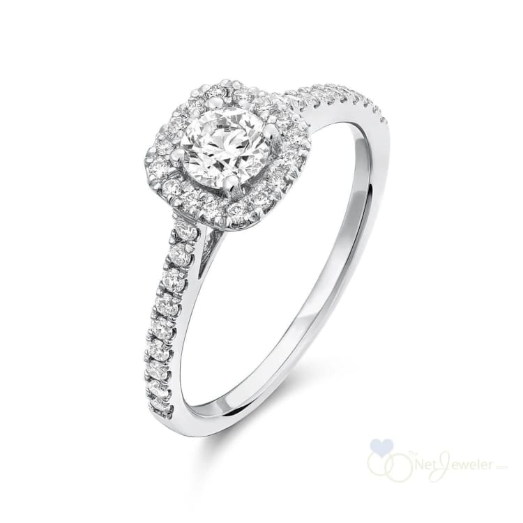 Cushion Halo Diamond Engagement Ring-RNB Jewellery