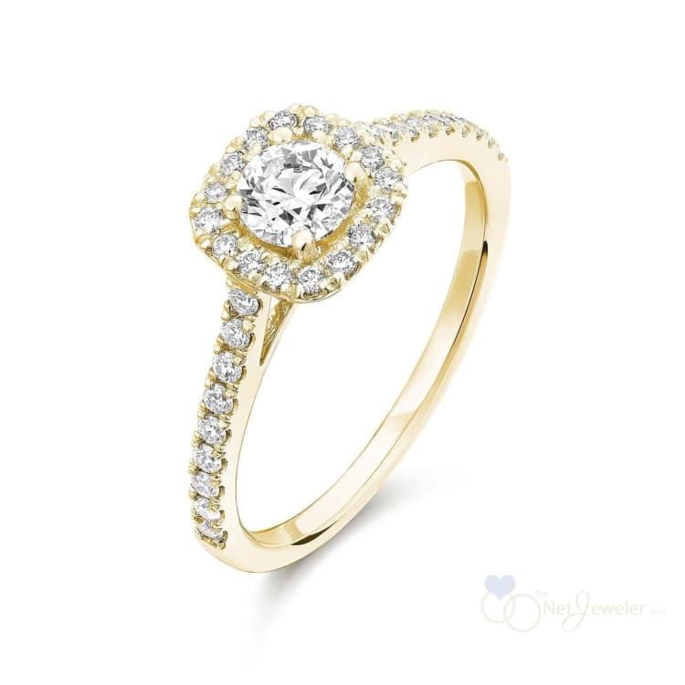 Cushion Halo Diamond Engagement Ring-RNB Jewellery
