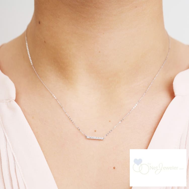 Diamond Bar Necklace-RNB Jewellery