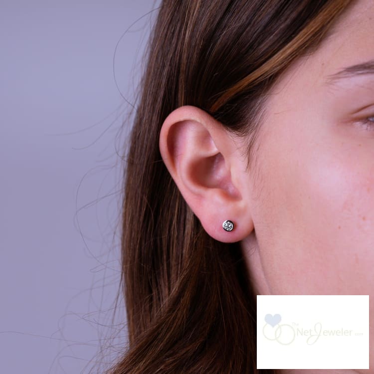 Diamond Bezel Stud Earrings-RNB Jewellery