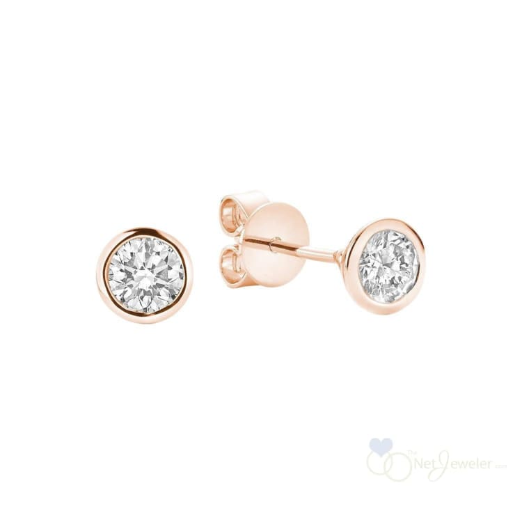 Diamond Bezel Stud Earrings-RNB Jewellery