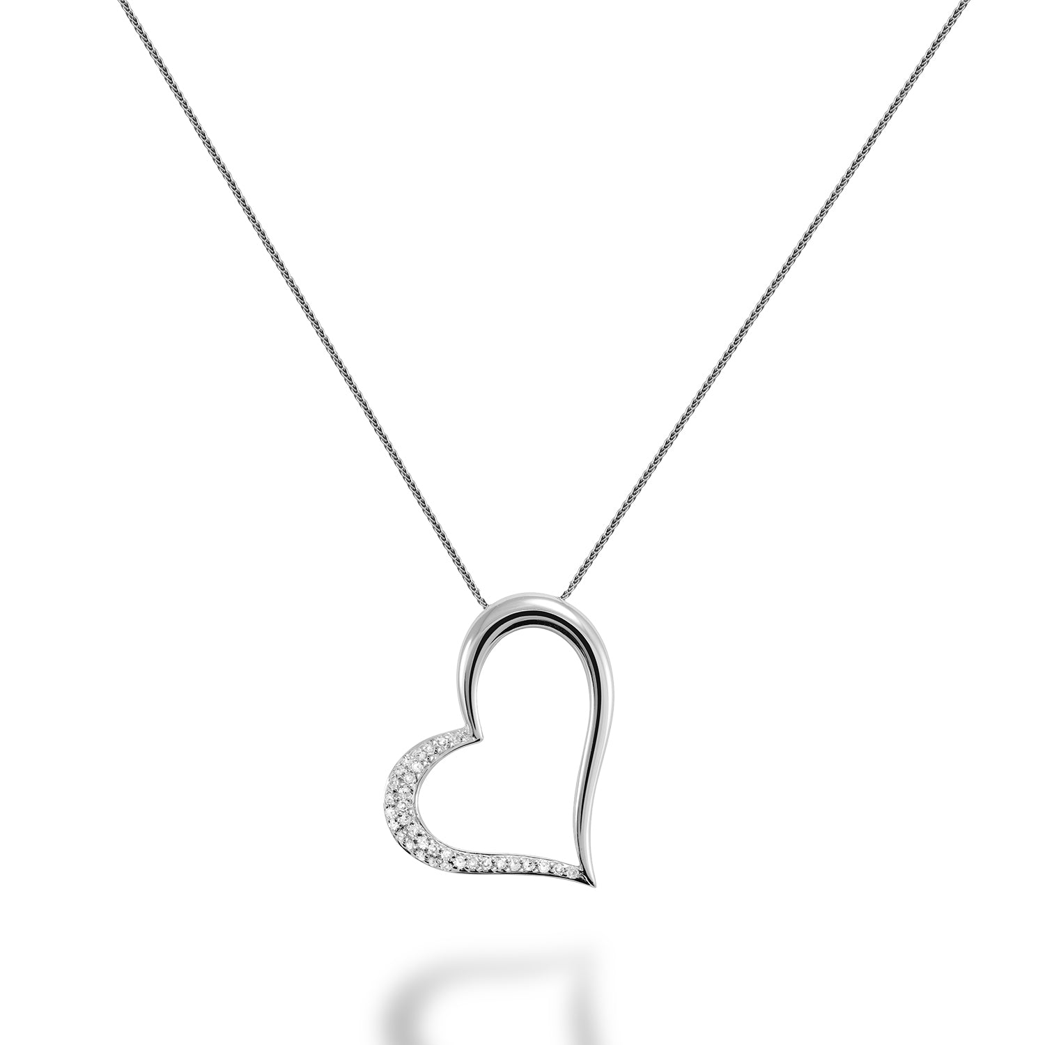 Diamond Heart Pendant 14K Gold Necklace - Thenetjeweler