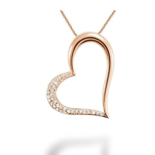 Diamond Heart Pendant 14K Gold Necklace - Thenetjeweler