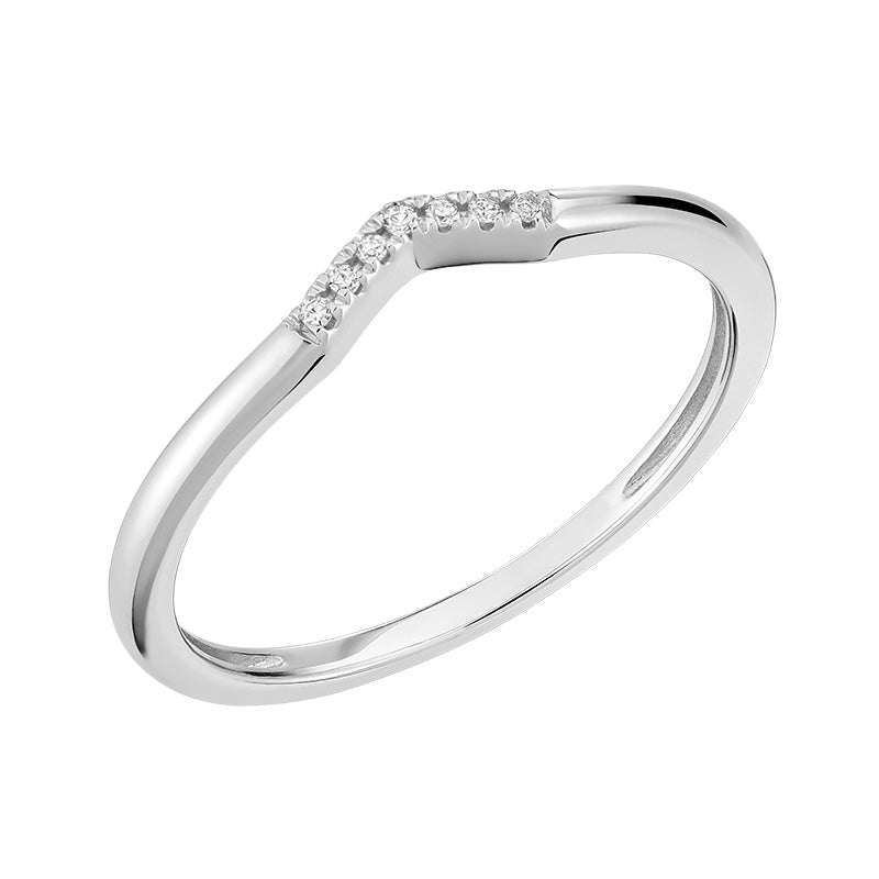 10K Gold Mini Diamond V Shape Chevron Ring - Thenetjeweler