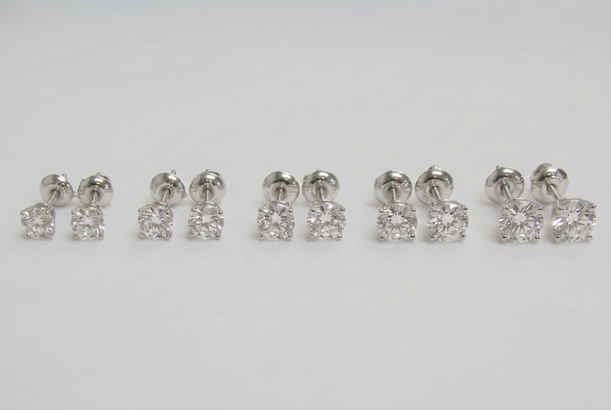Lab Grown Diamond Stud Earrings 14k White Gold - Thenetjeweler