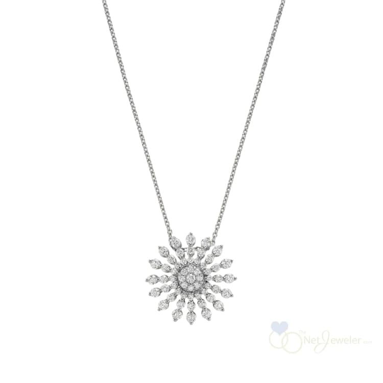 Diamond Sun Pendant - Pendant Diamand Soleil - White Gold / Closeout - Pendants