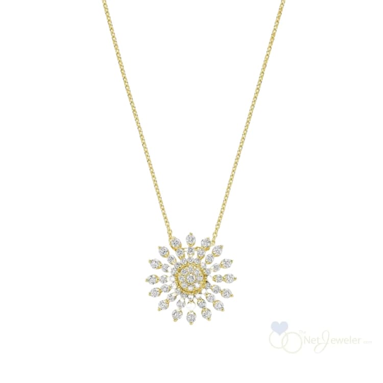 Diamond Sun Pendant - Pendant Diamand Soleil - Yellow Gold / Closeout - Pendants
