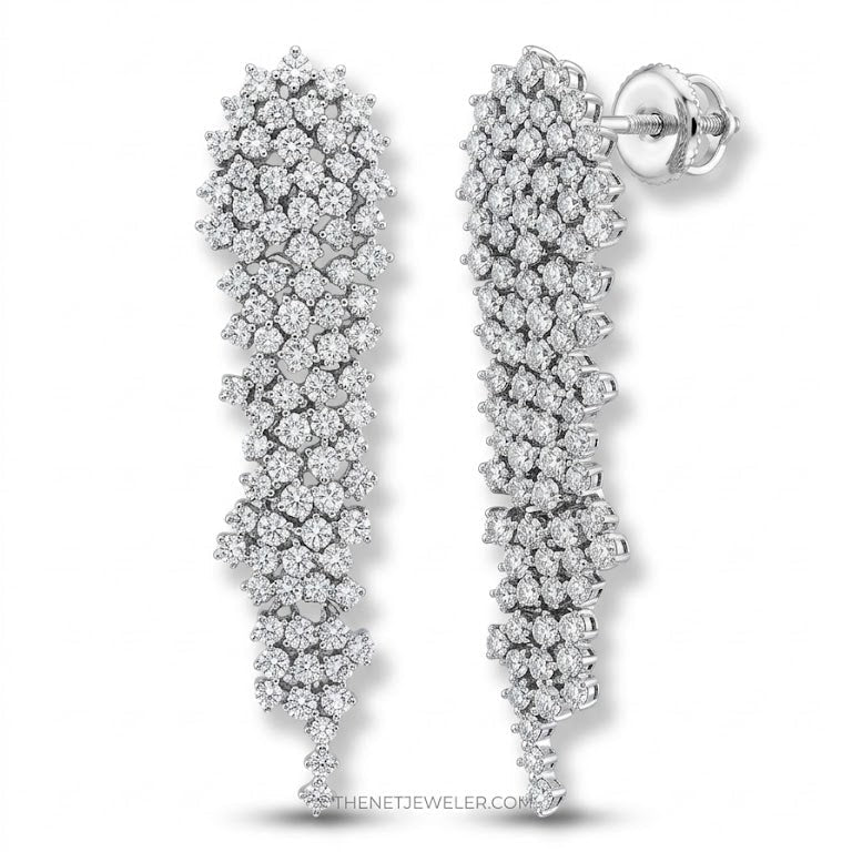 3.28 CTW Lab-Grown Diamond Cascading Drop Earrings in 14K White Gold