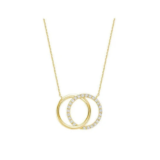 Double Circle Diamond Necklace 0.25 ct.tw - Thentjeweler