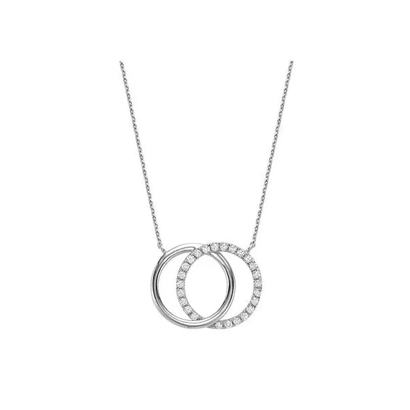 Double Circle Diamond Necklace 0.25 ct.tw - Thentjeweler