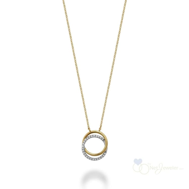 Double Circle Diamond Necklace-RNB Jewellery