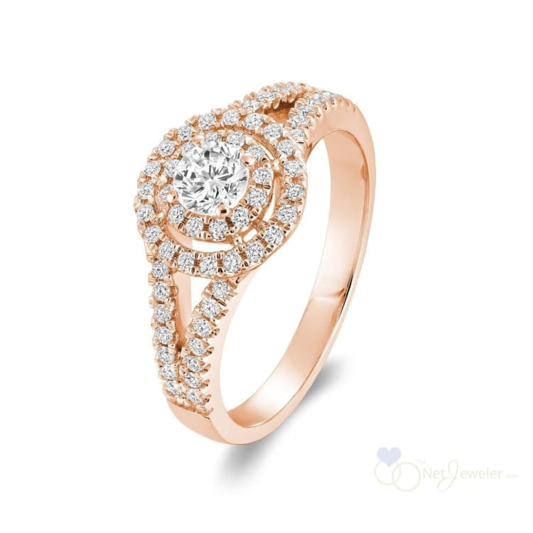 Double Halo Diamond Engagement Ring-RNB Jewellery