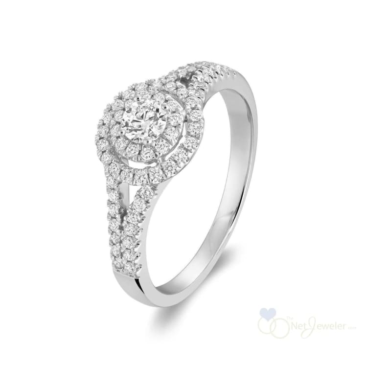 Double Halo Diamond Engagement Ring-RNB Jewellery
