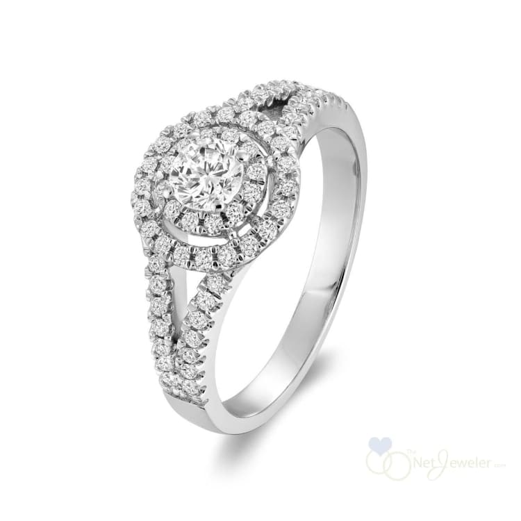 Double Halo Diamond Engagement Ring-RNB Jewellery