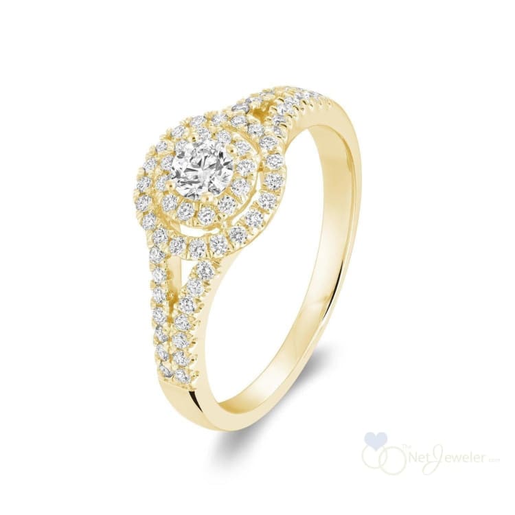 Double Halo Diamond Engagement Ring-RNB Jewellery