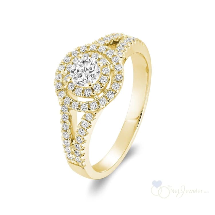Double Halo Diamond Engagement Ring-RNB Jewellery