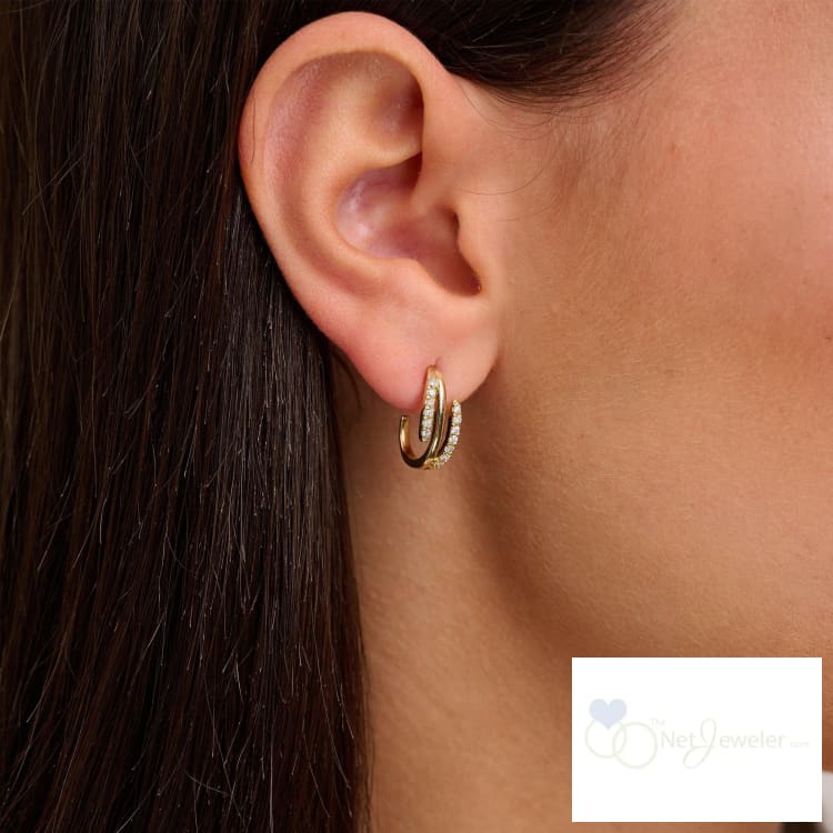 Double Swirl Diamond Earrings-RNB Jewellery