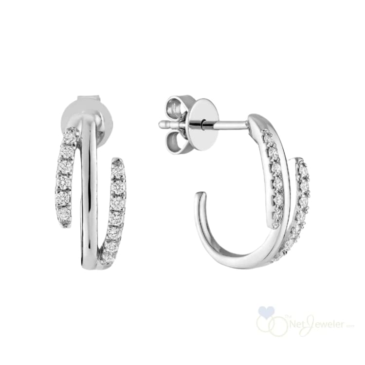 Double Swirl Diamond Earrings-RNB Jewellery