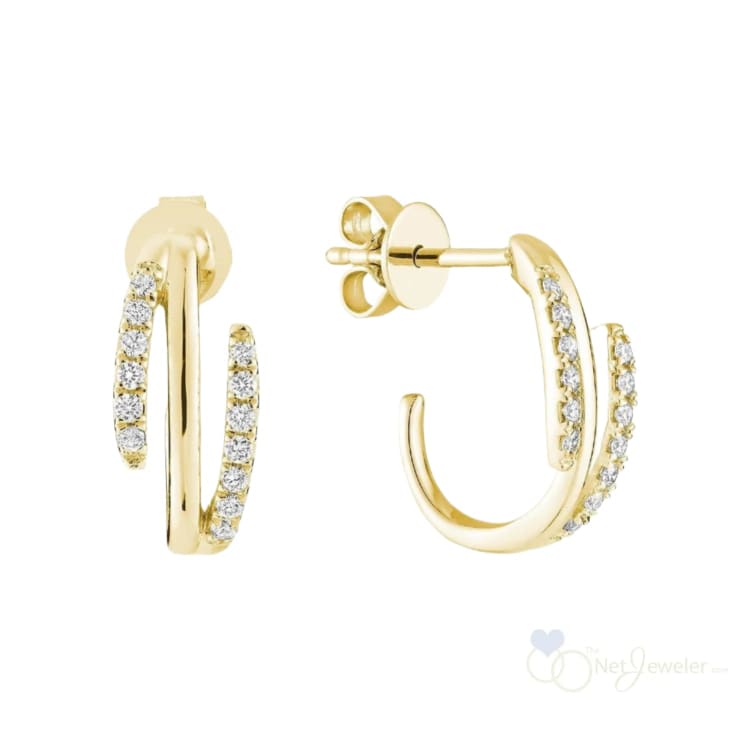 Double Swirl Diamond Earrings-RNB Jewellery