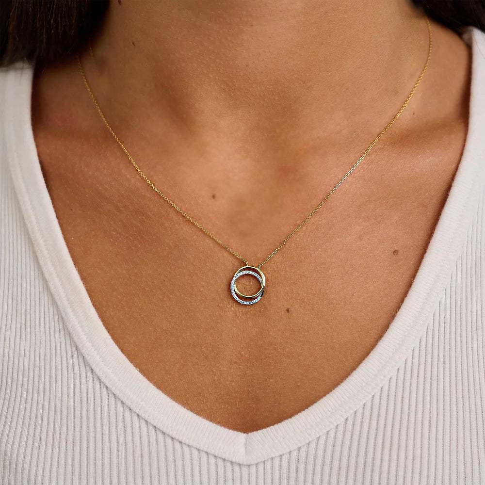 Interlocking Diamond Circle Of Life Necklace -Thenetjeweler