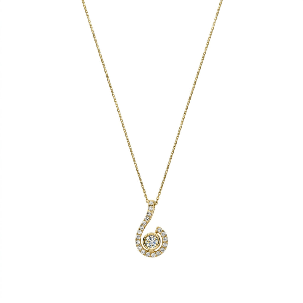 Drop Diamond Pendant - Yellow Gold - Thenetjeweler
