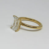 Emerald Cut Diamond Engagement Ring one Side Stone 2.43ctw