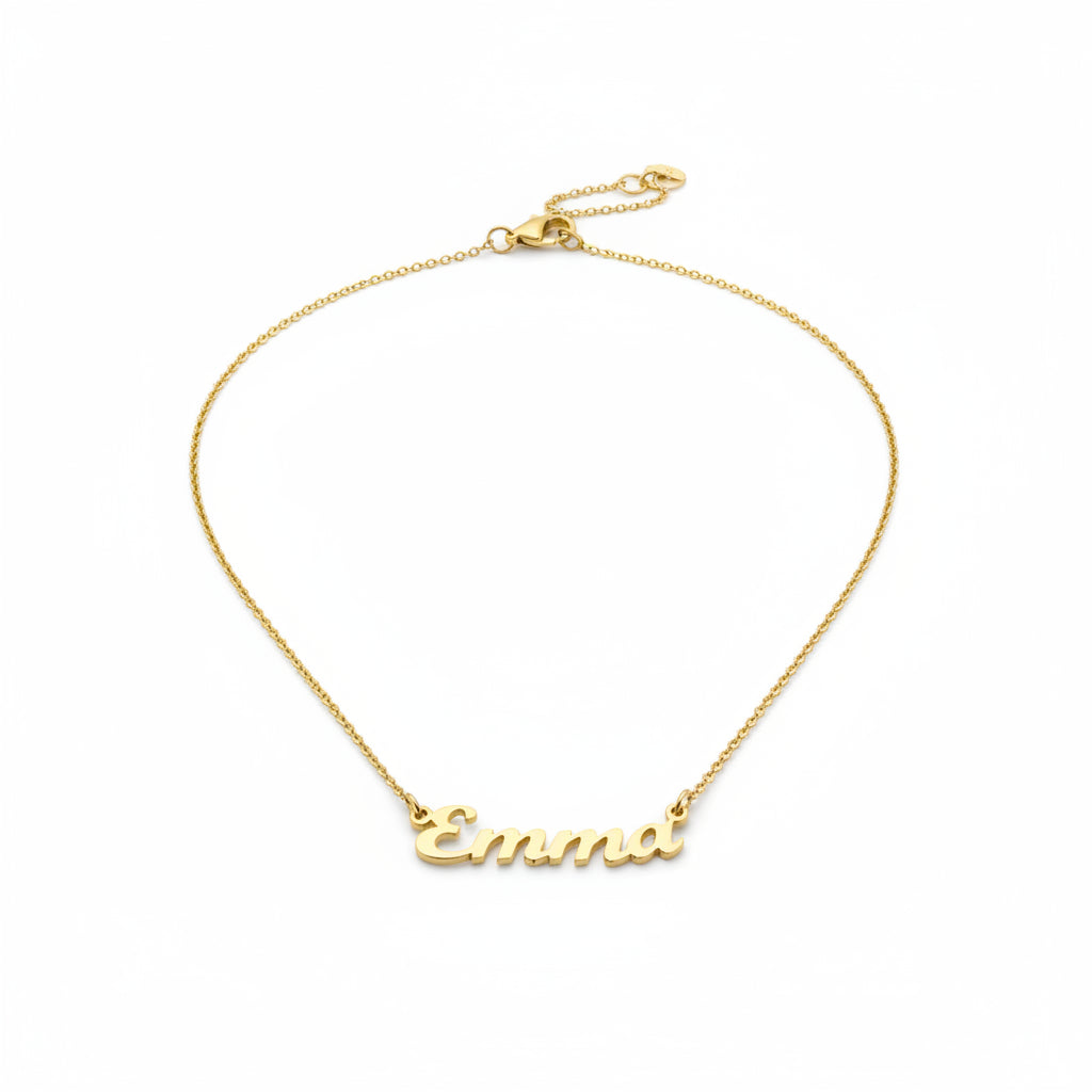 Emma Name Necklace – Dainty Minimalist 14K Gold Script Necklace