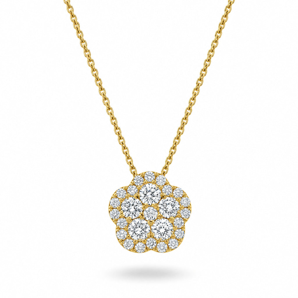 Flower Diamond Pendant-The Net Jeweler