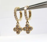 Diamond Flower Earrings 14k Rose Gold