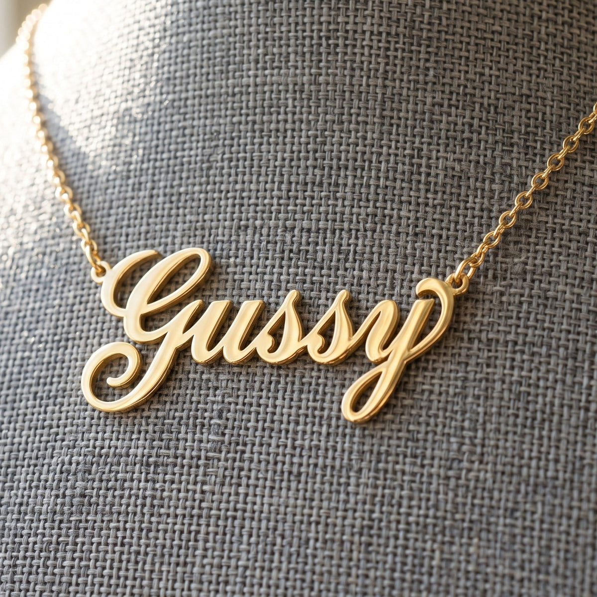 script nameplate necklace - Thenetjeweler
