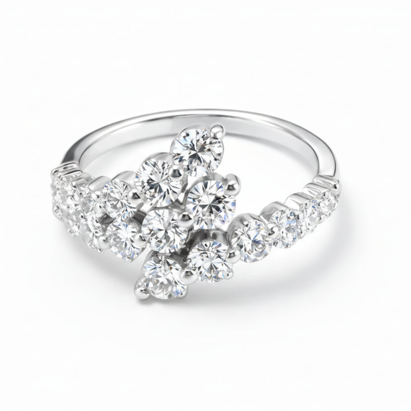 1.84 carat lab diamond half eternity ring in 14K white gold