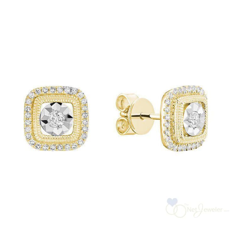 Halo Cushion illusion Diamond Earrings-RNB Jewellery