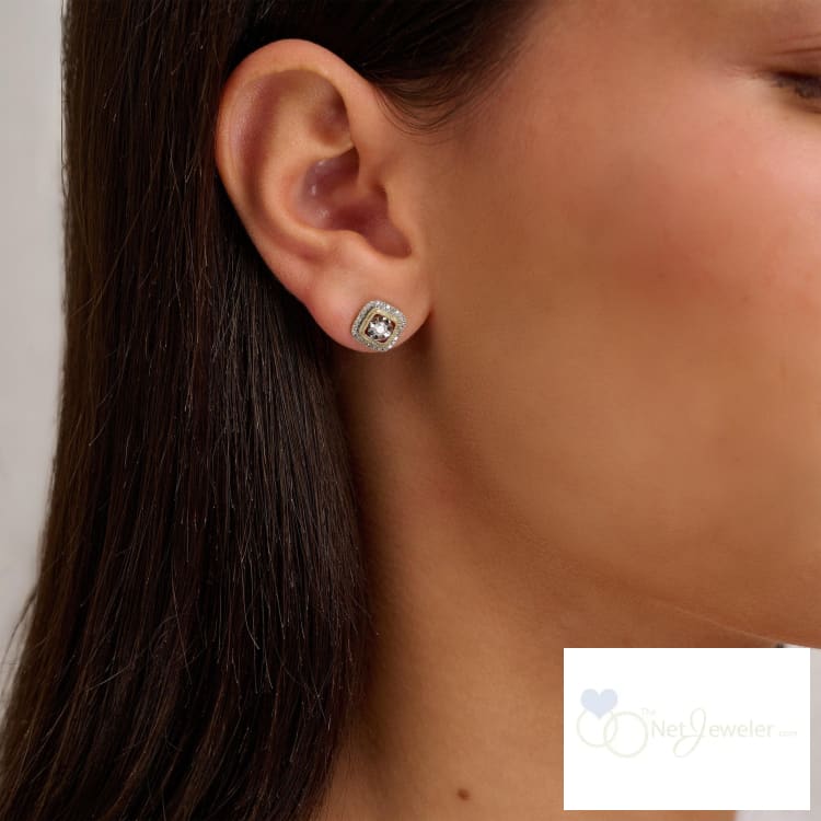 Halo Cushion illusion Diamond Earring-RNB Jewellery