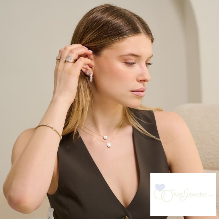 Oval Illusion Set Diamond Necklace-RNB Jewellery