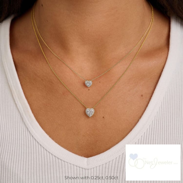 Heart Illusion Set Diamond Necklace (Copy)-RNB Jewellery