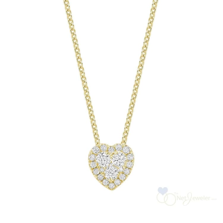 Heart Illusion Set Diamond Necklace-RNB Jewellery