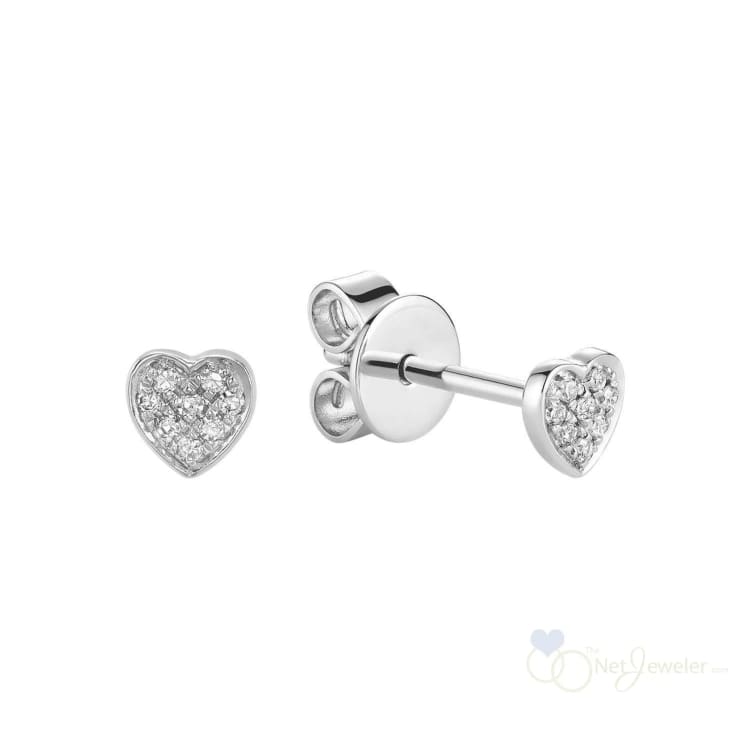 Heart Diamond Stud Earrings-RNB Jewellery