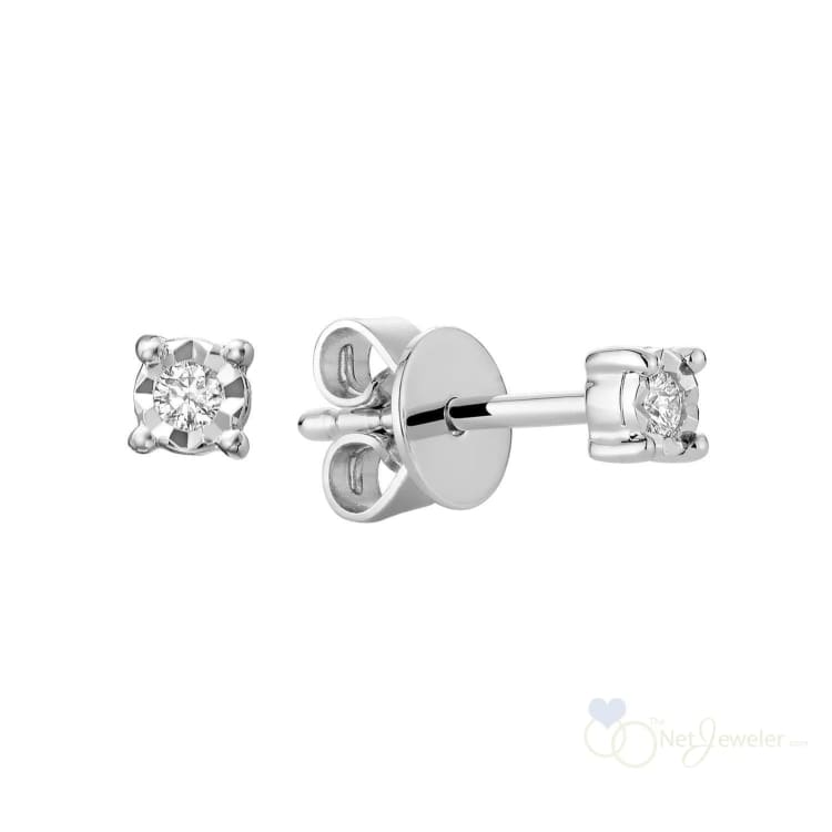 Illusion Diamond Stud Earrings-RNB Jewellery